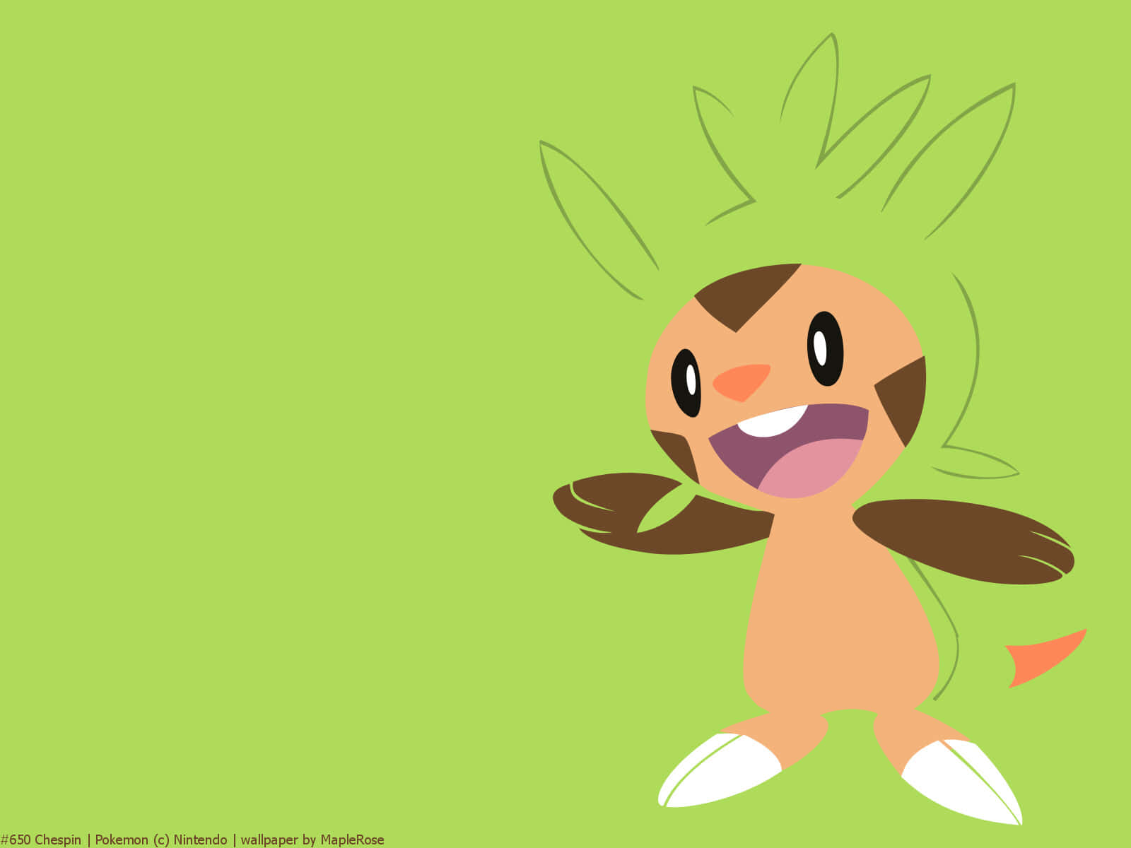 Bright Green Chespin Art Wallpaper