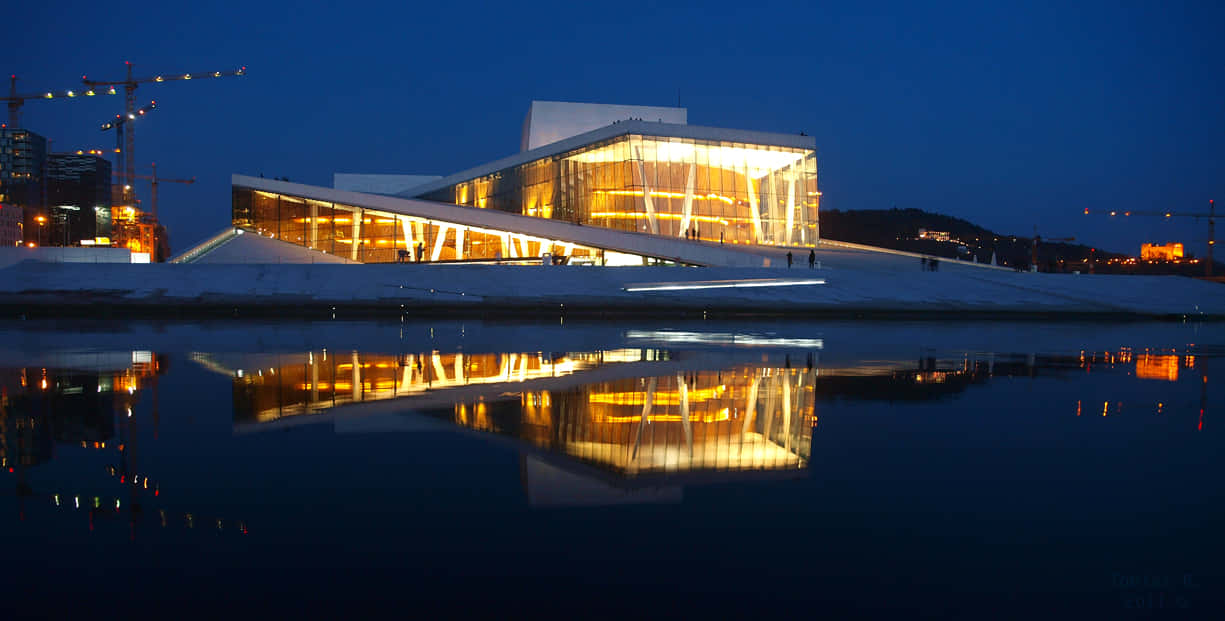 Bright Oslo Opera House Lights Wallpaper