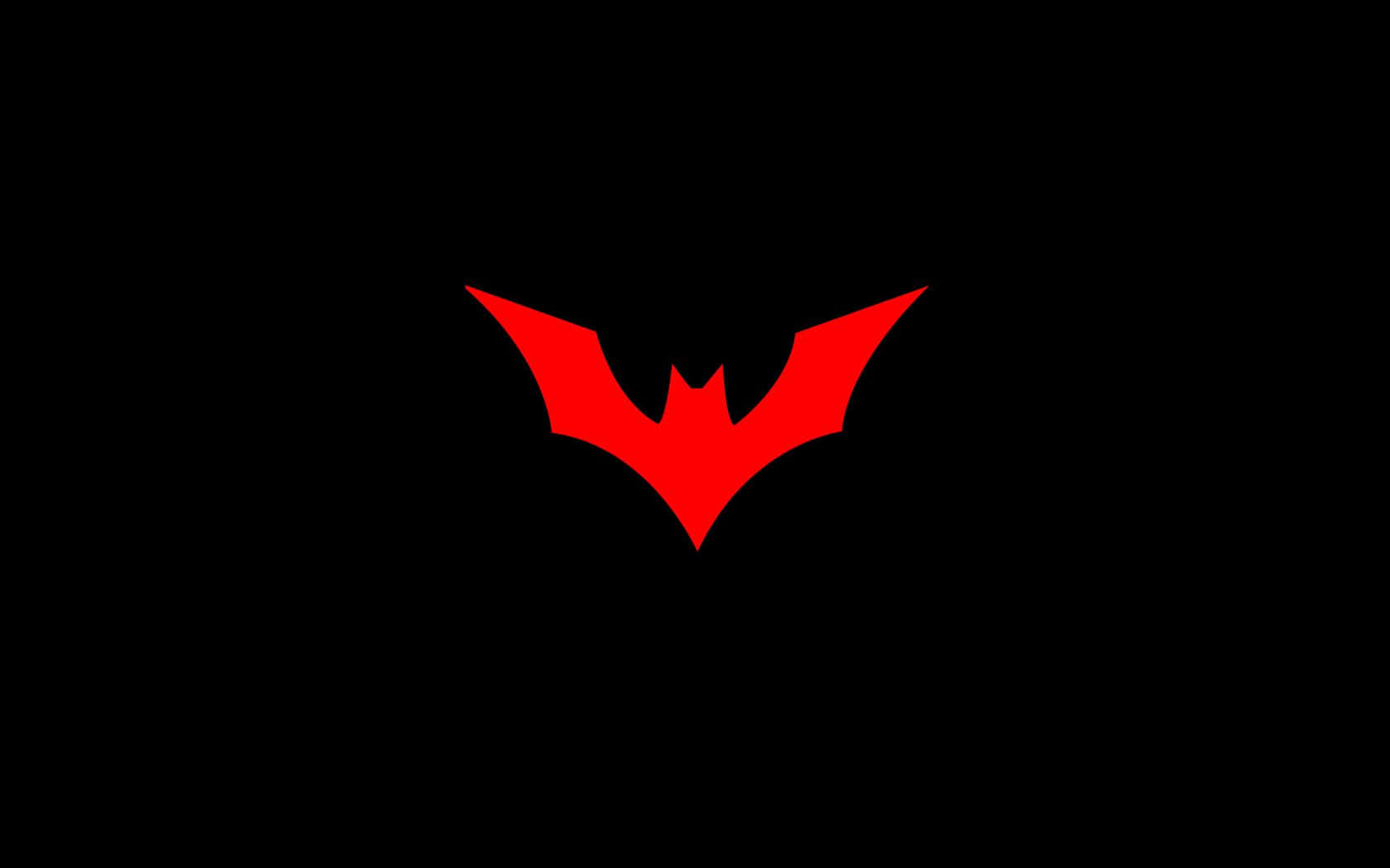 Bright Red Batman Logo With Iconic Bat Emblem Wallpaper