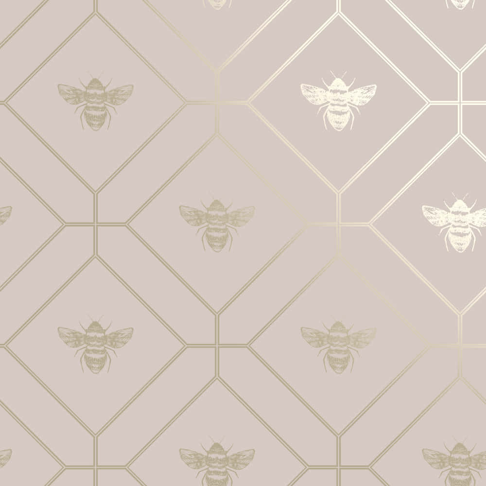 Brighten Up Any Room With This Vintage Bee-themed Wallpaper Wallpaper