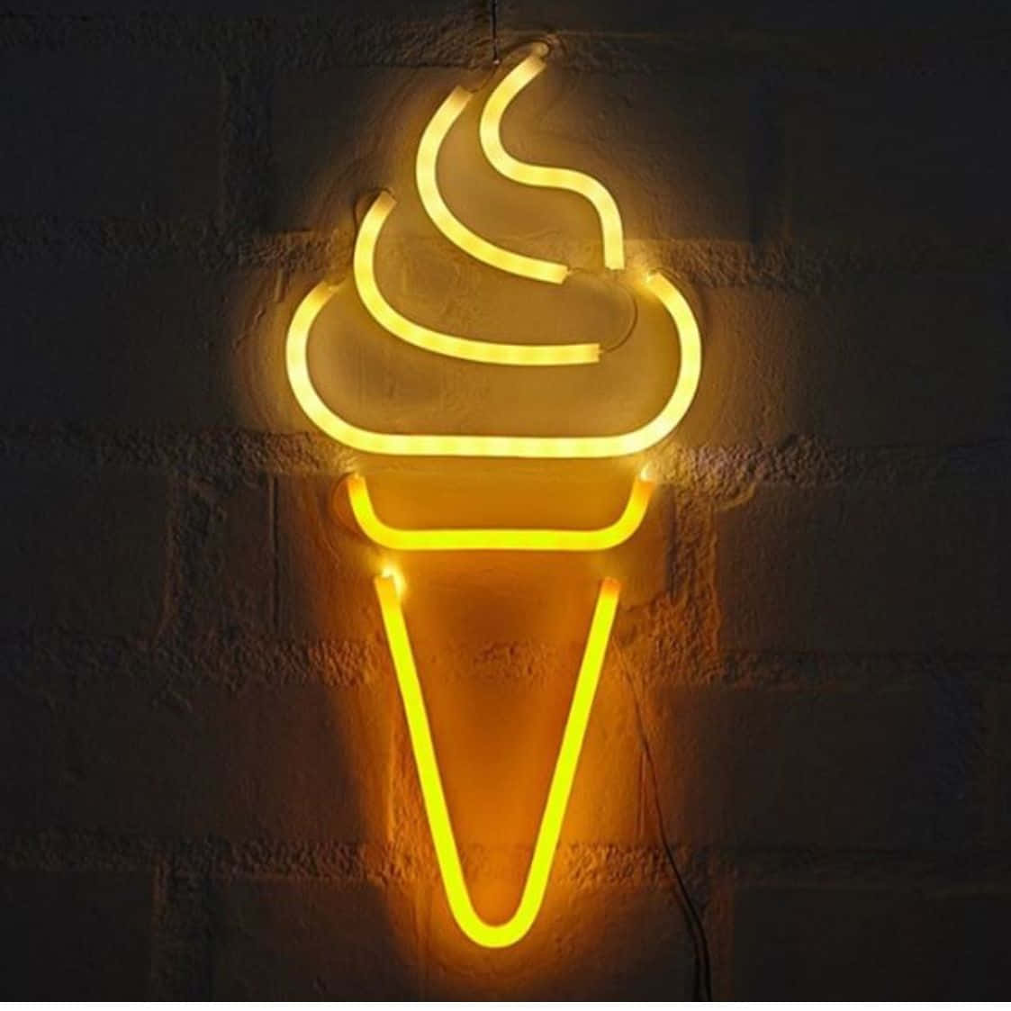 Brighten Up The Night With Yellow Neon Light Wallpaper