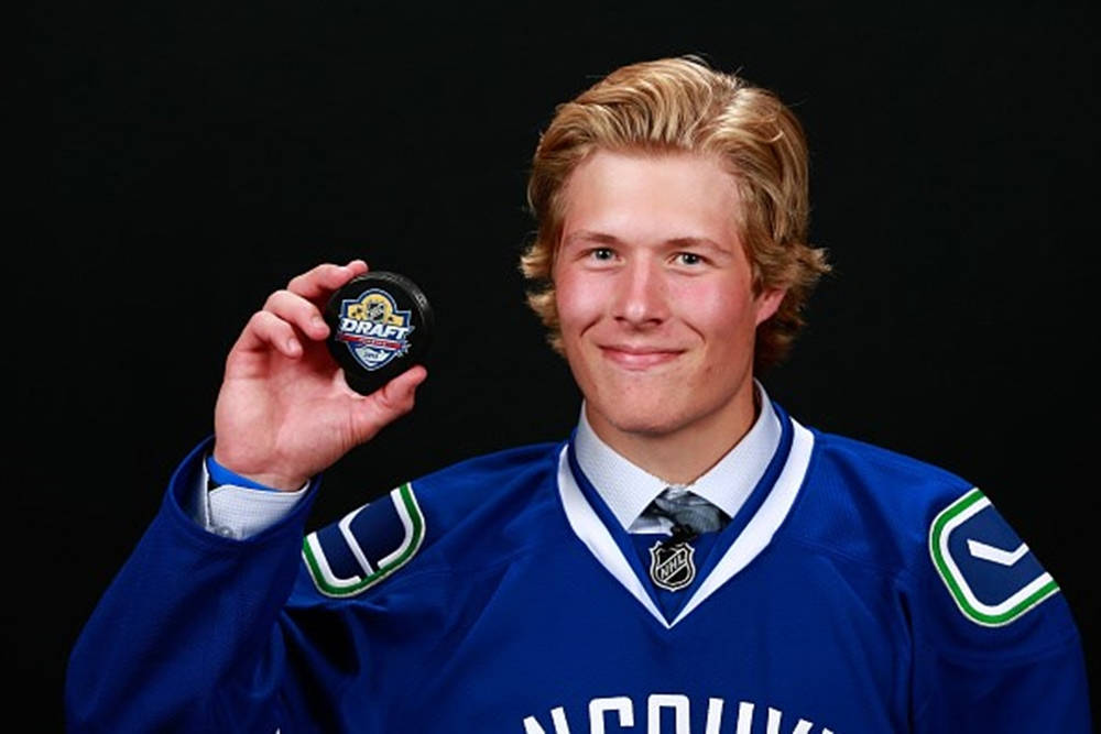 Brock Boeser Vancouver Canucks Portrait Puck Wallpaper