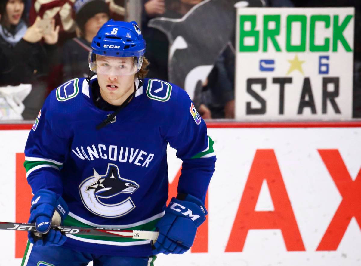 Brock Boeser Vancouver Canucks Vs. New York Islanders Wallpaper