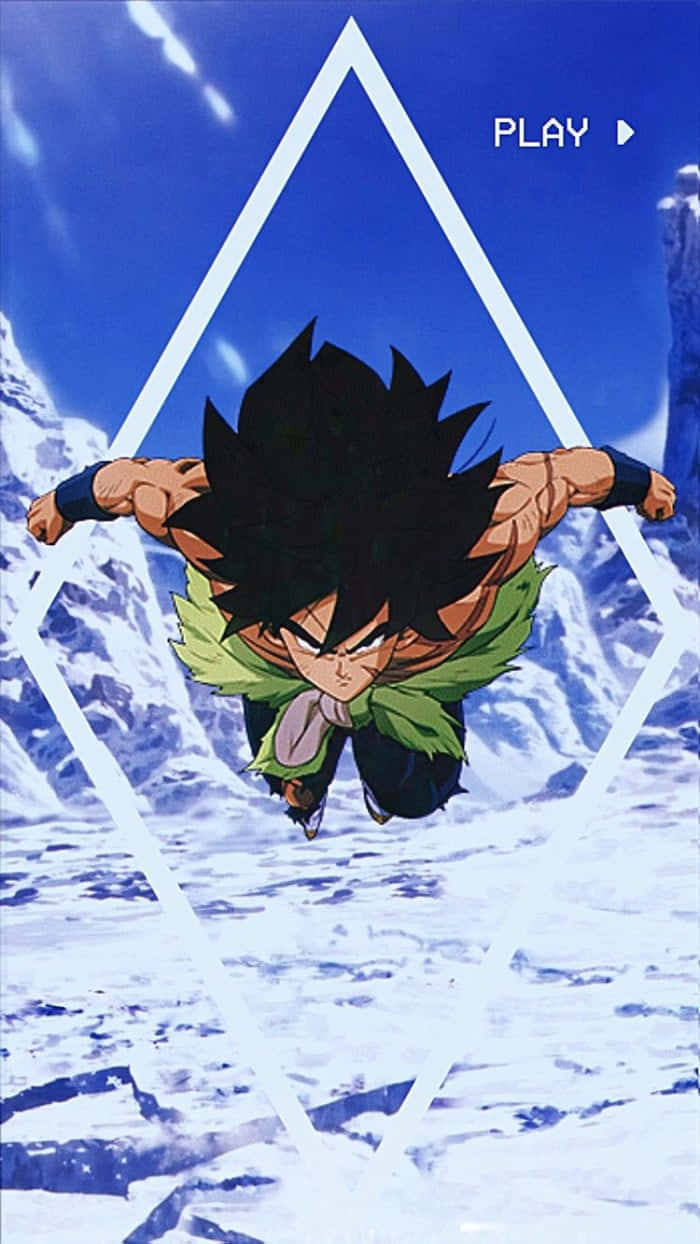 Broly Iphone Flying Above Mountain Wallpaper