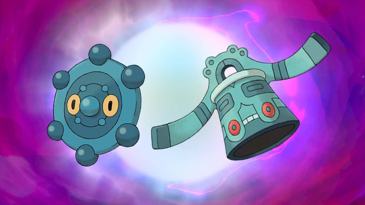 Bronzor And Bronzong Purple Background Wallpaper