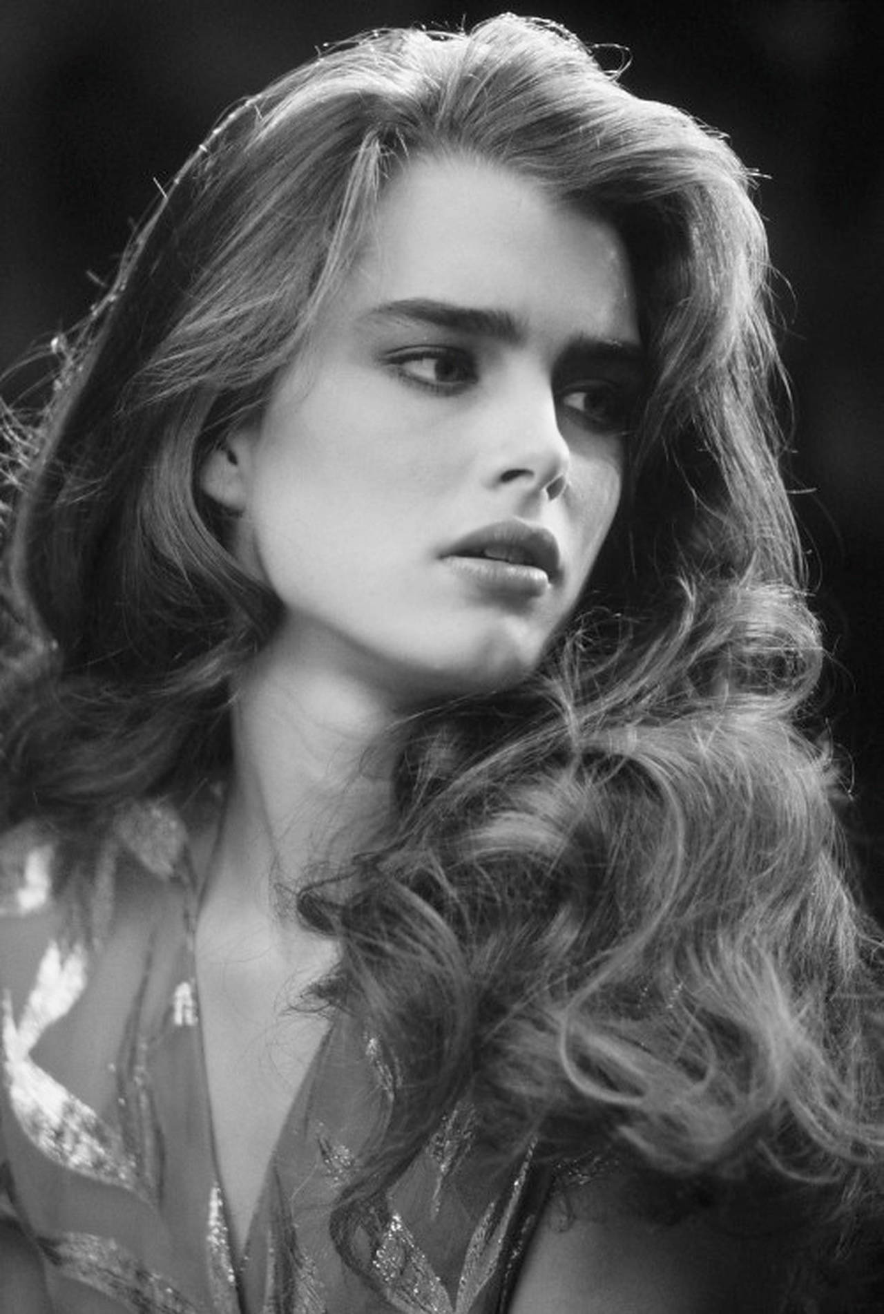 Brooke Shields Monochrome Wallpaper