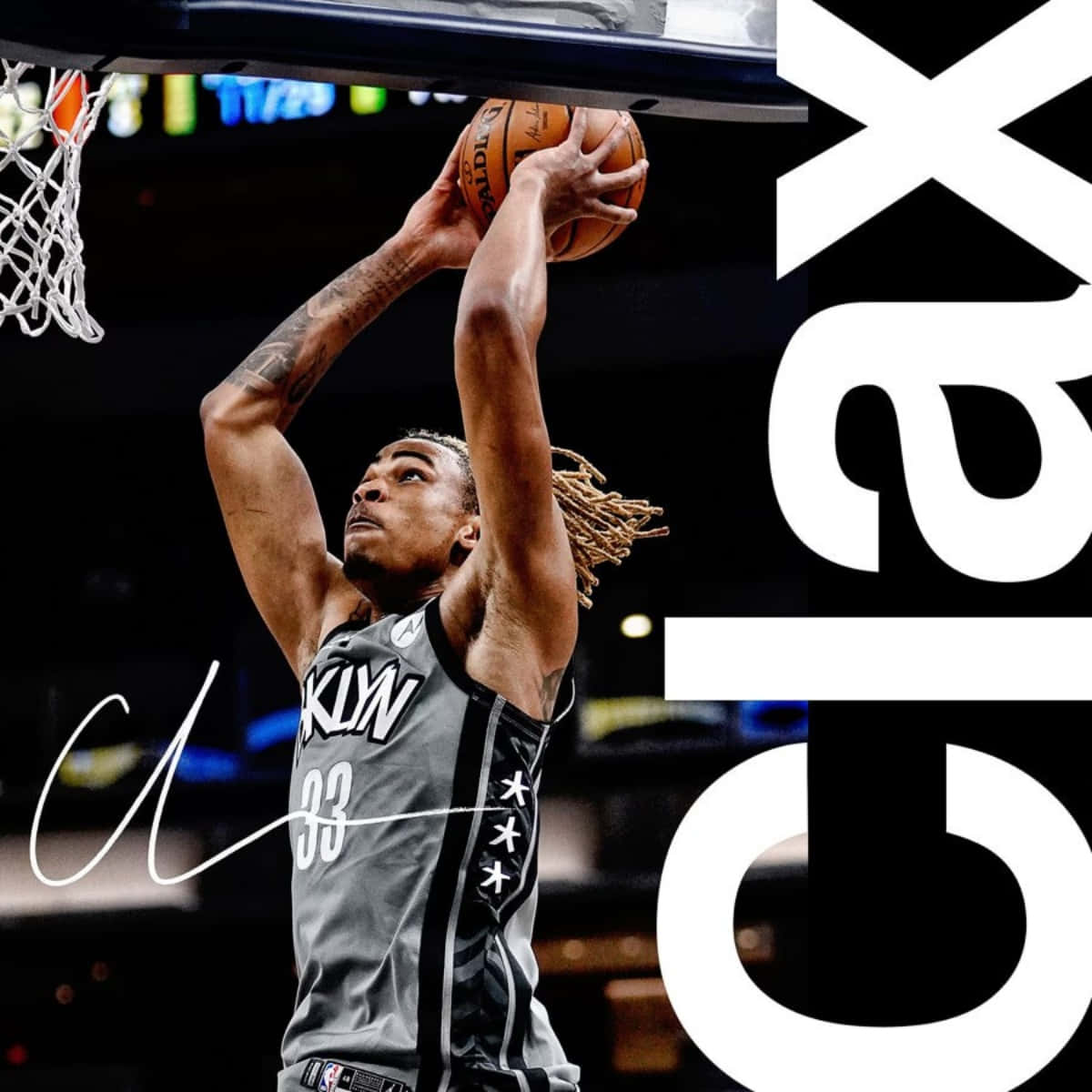 Brooklyn Nets Player Dunking Basketball Wallpaper