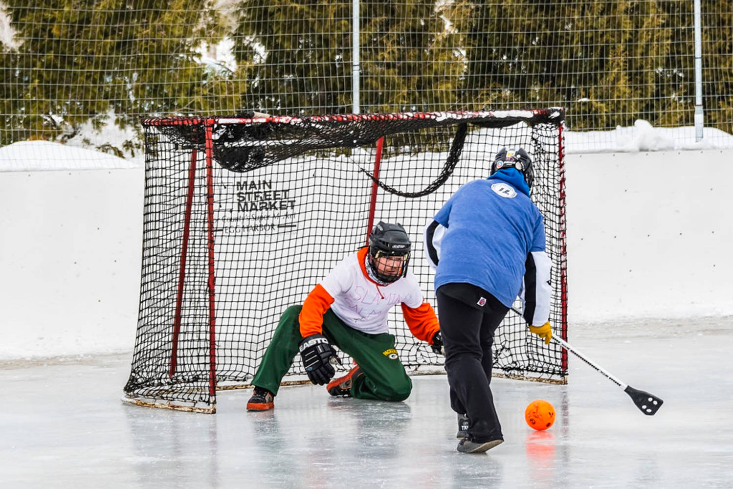 Broomball White And Blue Team Wallpaper