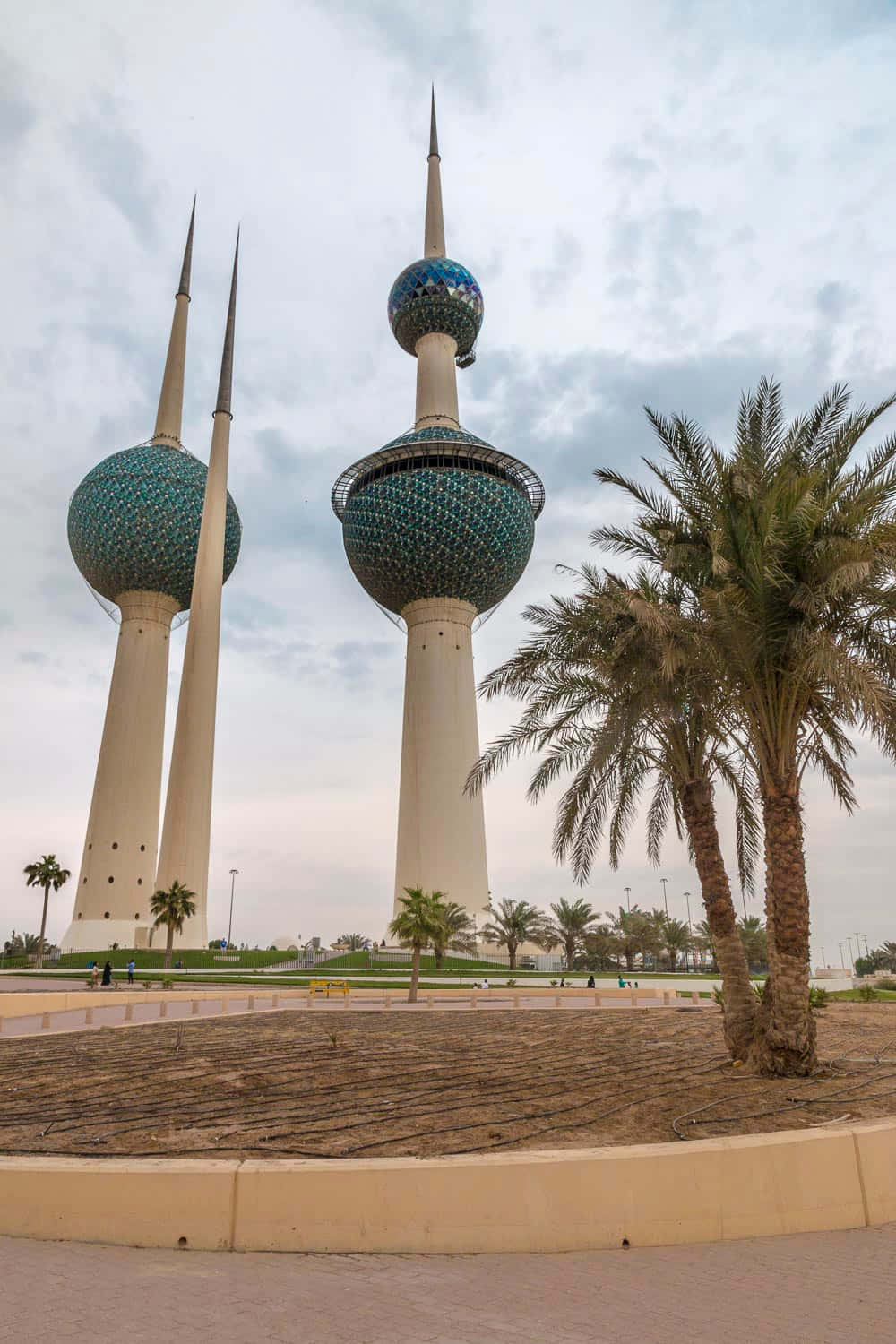 Brown And Blue Kuwait Towers Phone Wallpaper