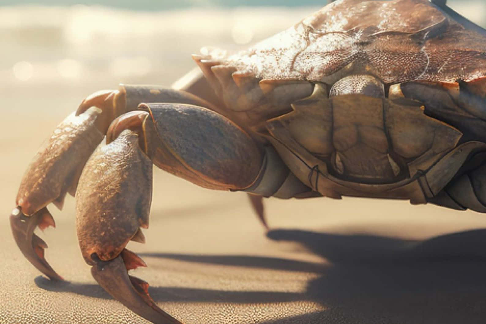 Brown Crab On Sandy Beach Wallpaper