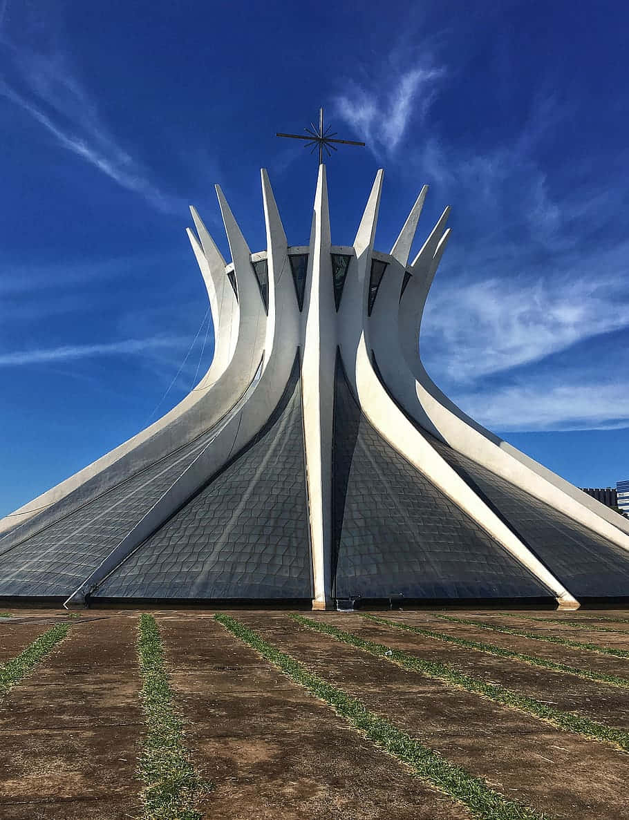 Brown Soil At Cathedral Of Brasilia Wallpaper