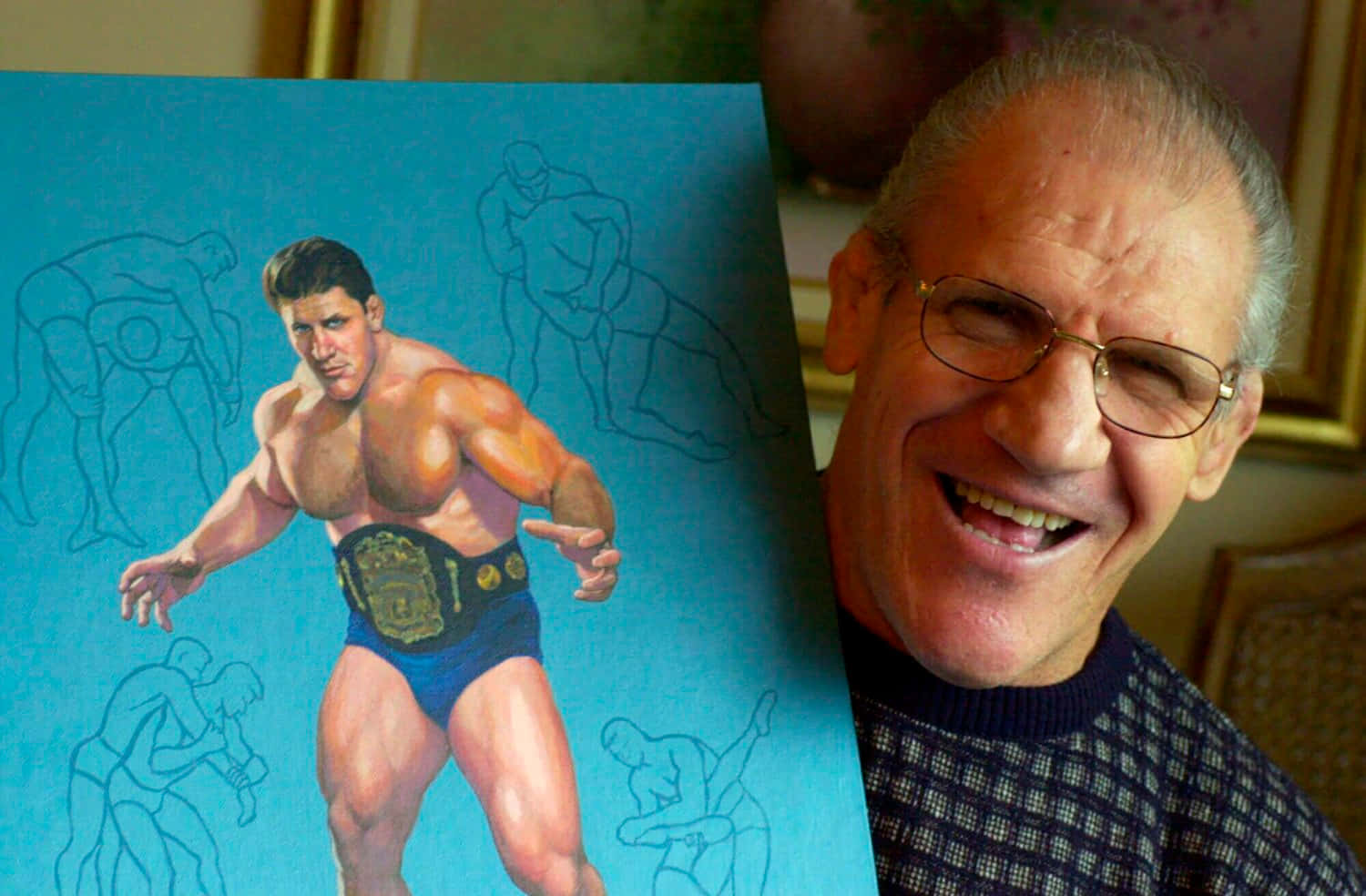 Bruno Sammartino With His Painting Wallpaper