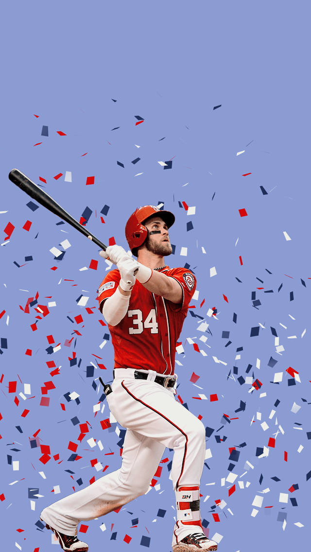 Bryce Harper In Action - Philadelphia Phillies Star Wallpaper