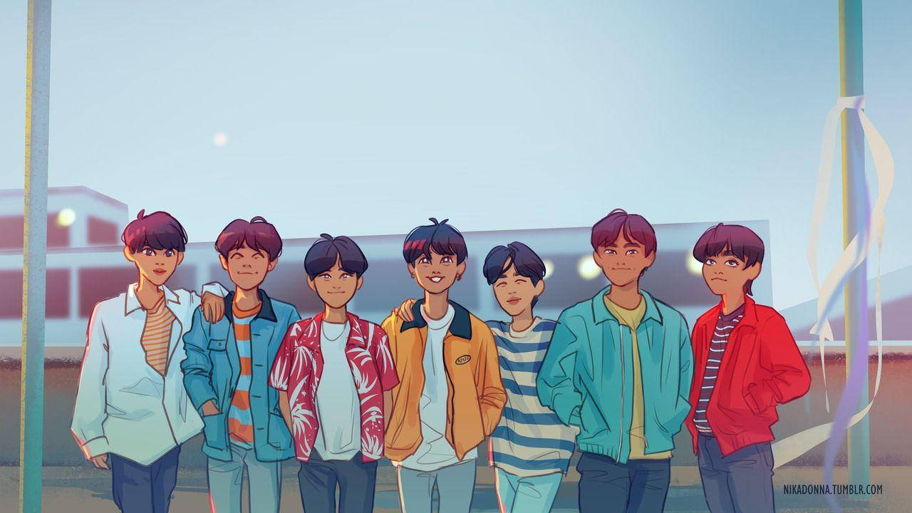 Bts Anime In Euphoria Wallpaper