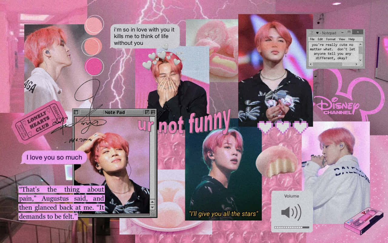 “bts In Pink Aesthetic Desktop Wallpapers To Brighten Up Your Day” Wallpaper