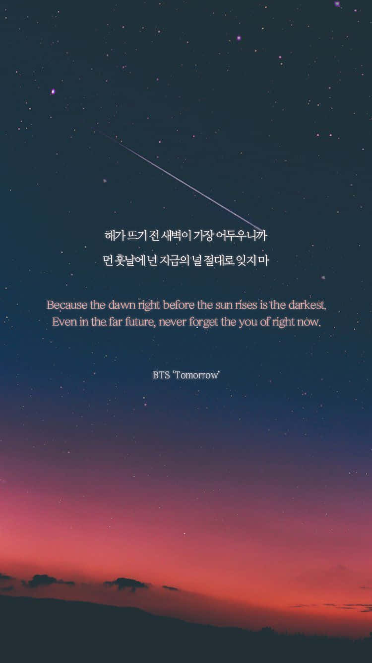 Bts - Inspiring Lyrics On Vibrant Background Wallpaper