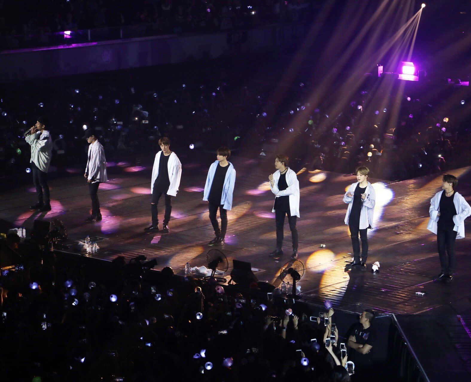 Bts Performing On Stage Wallpaper