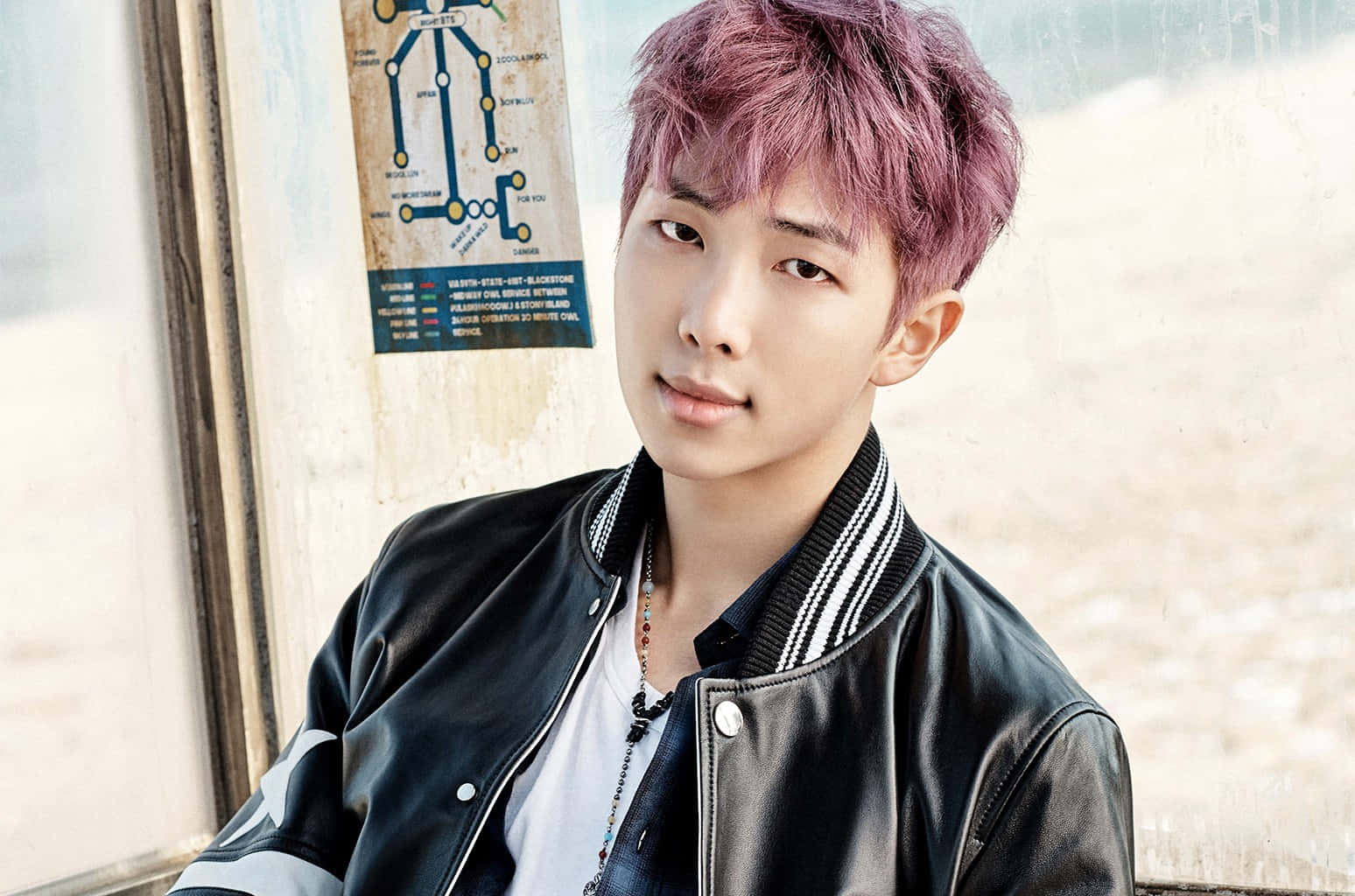 Bts Rap Monster: Leader In Action Wallpaper