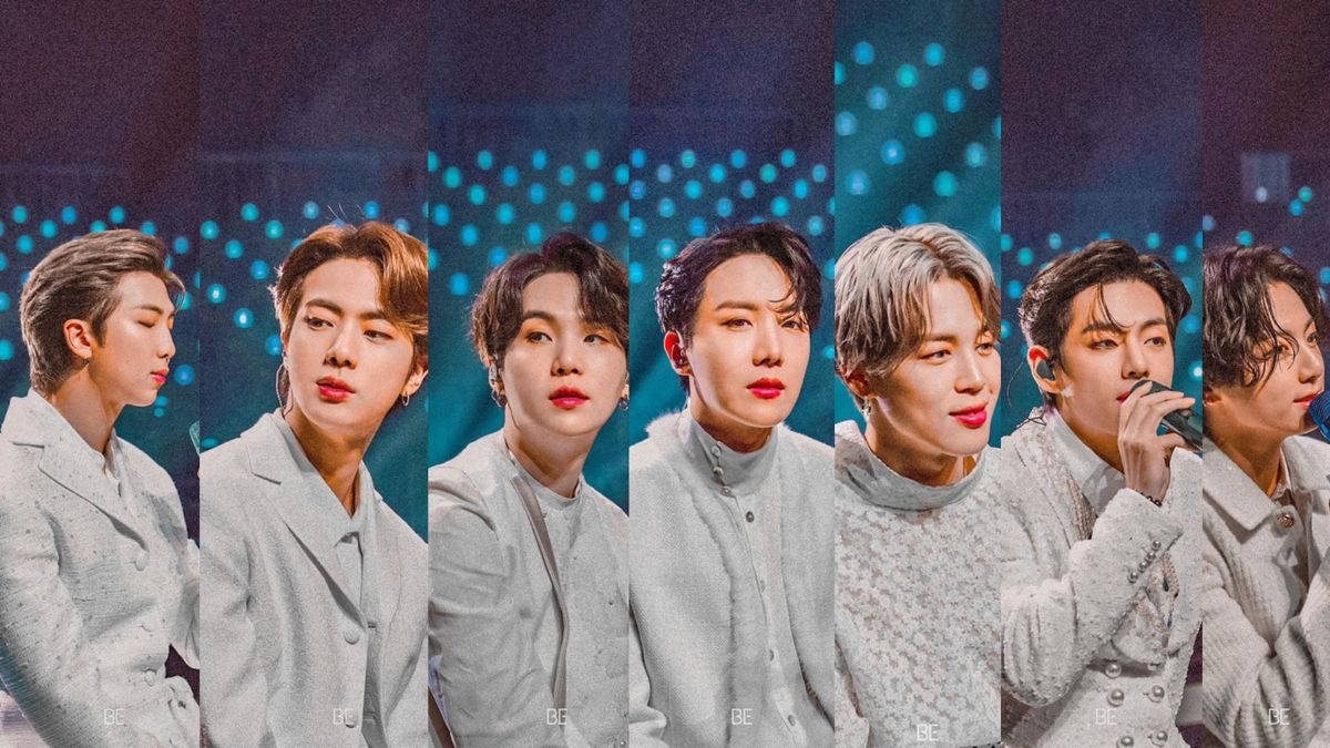 Bts Split-screen Desktop Wallpaper Wallpaper