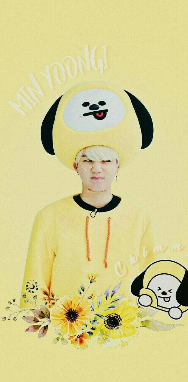 Bts Suga Cute Chimmy Costume Wallpaper