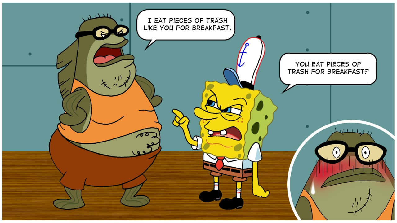 Bubble Bass Smirking Confidently In Bikini Bottom Wallpaper