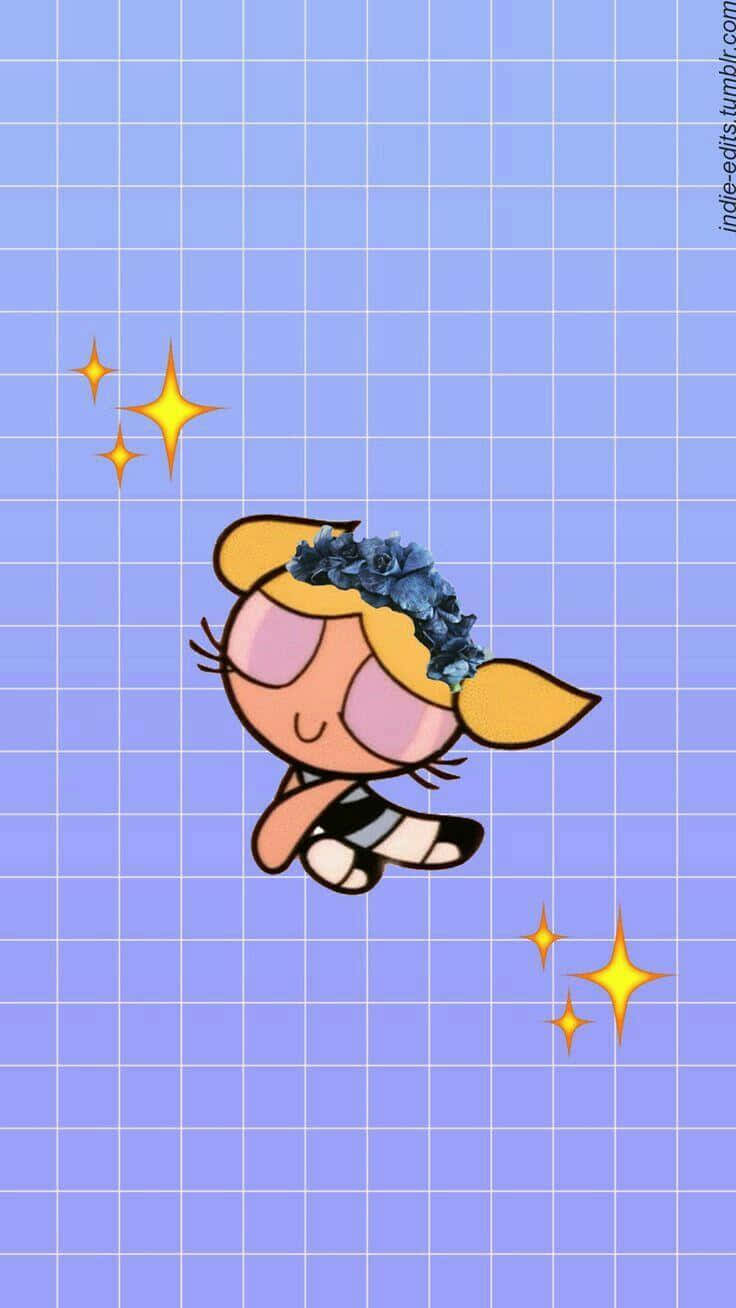 Bubbles, A Powerful Superhero From The Iconic Powerpuff Girls Wallpaper