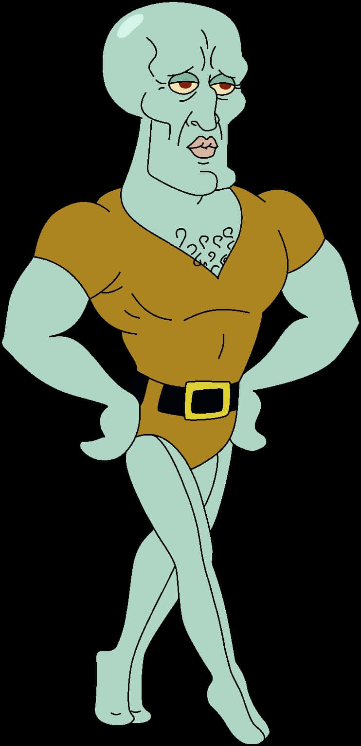 Buff Squidward Cartoon Character Wallpaper