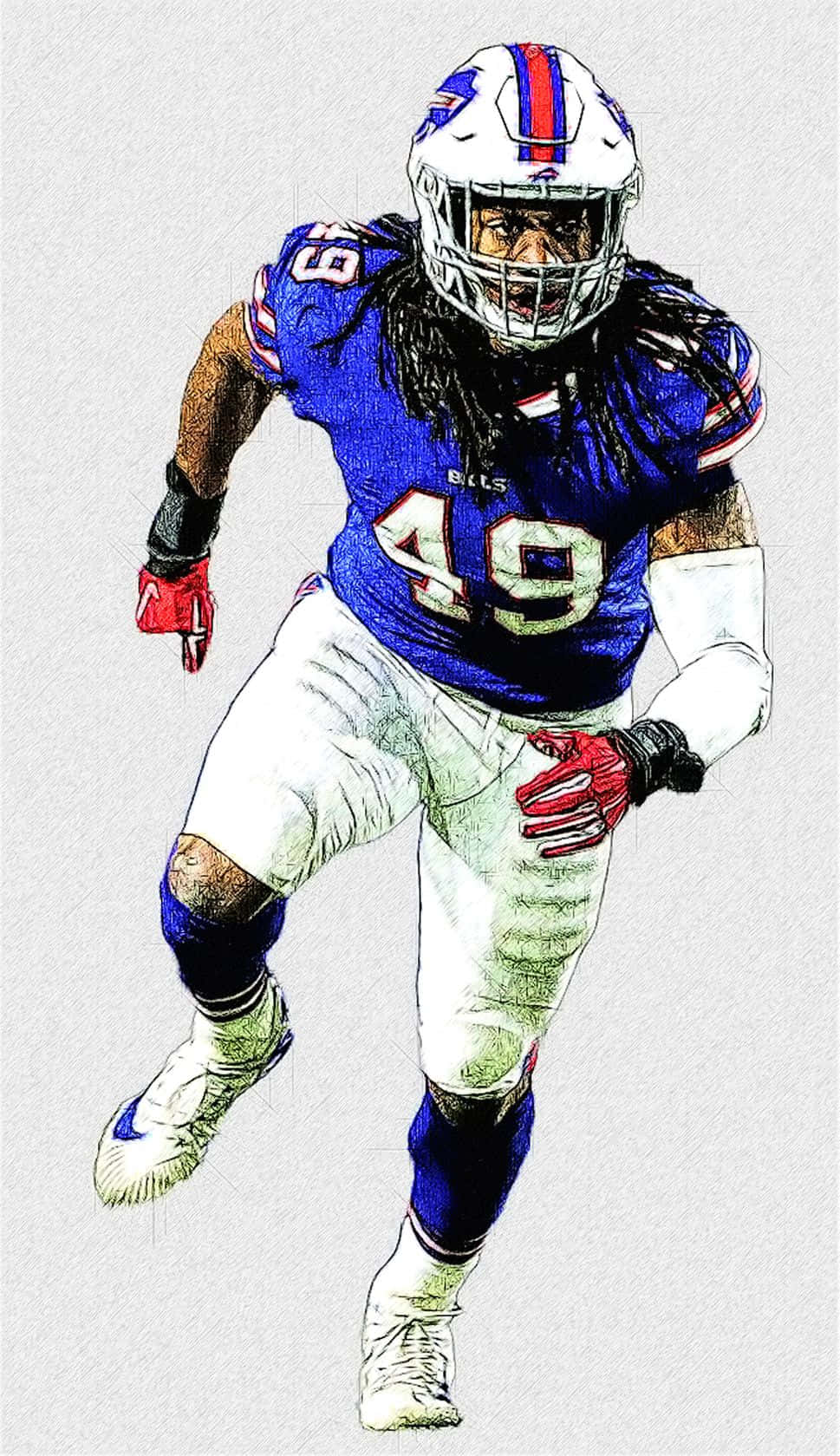 Buffalo Bills Linebacker Action Illustration Wallpaper