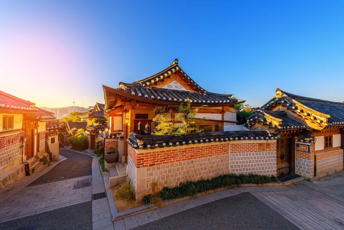 Bukchon Hanok Village Sunset Wallpaper