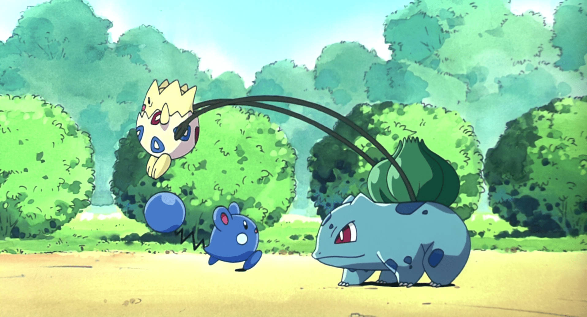 Bulbasaur Carrying Togepi Wallpaper