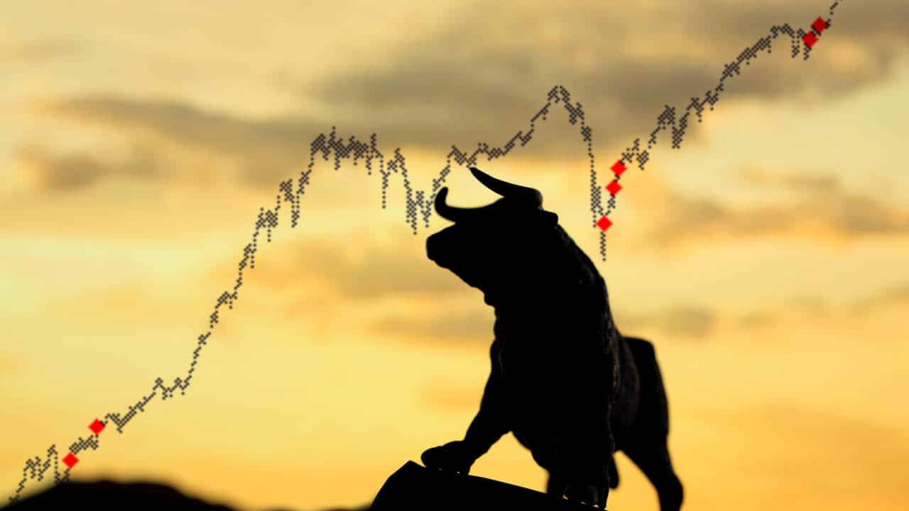 Bull Market Silhouette Stock Chart Wallpaper