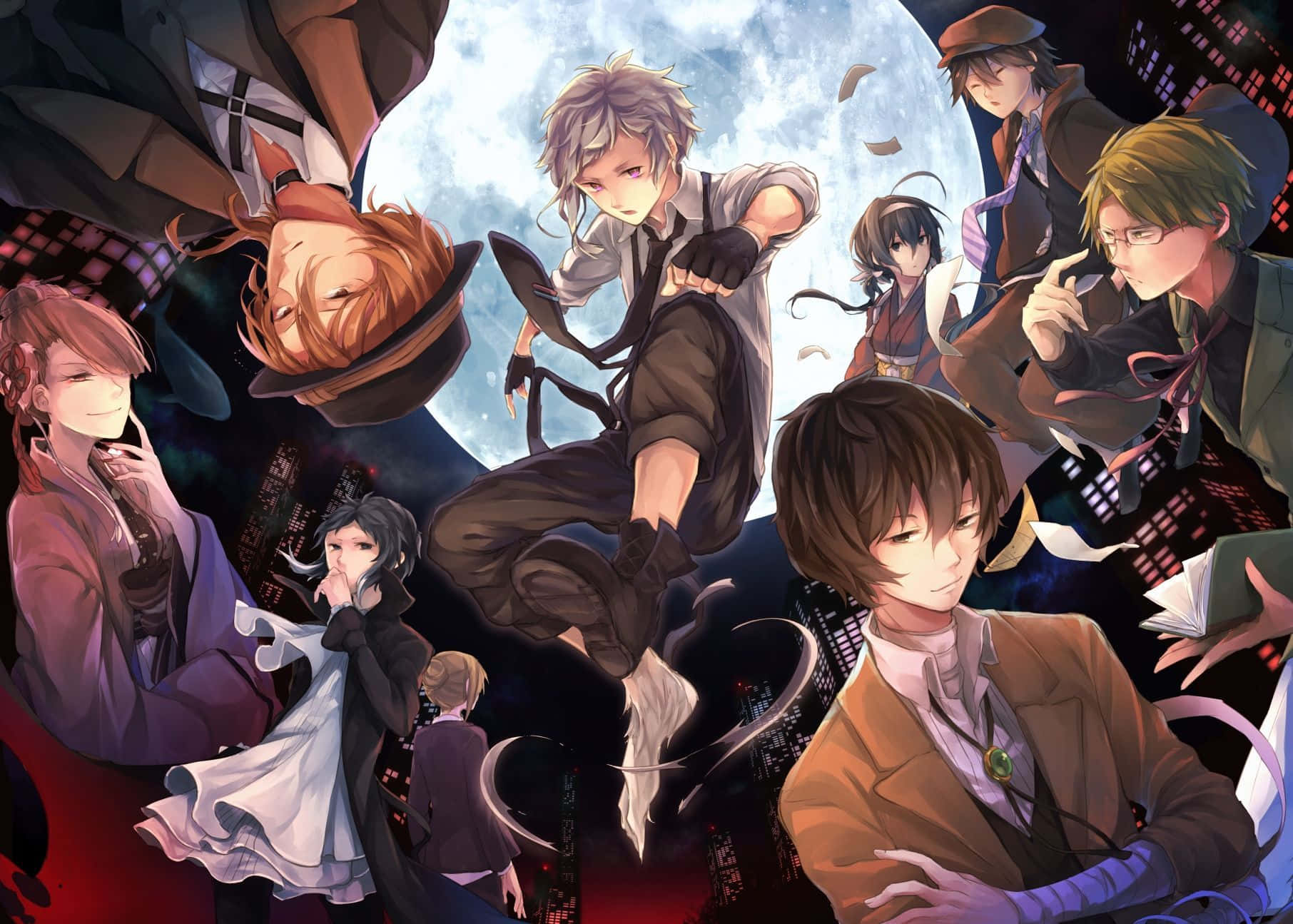 Bungou Stray Dogs Full Moon Art Wallpaper