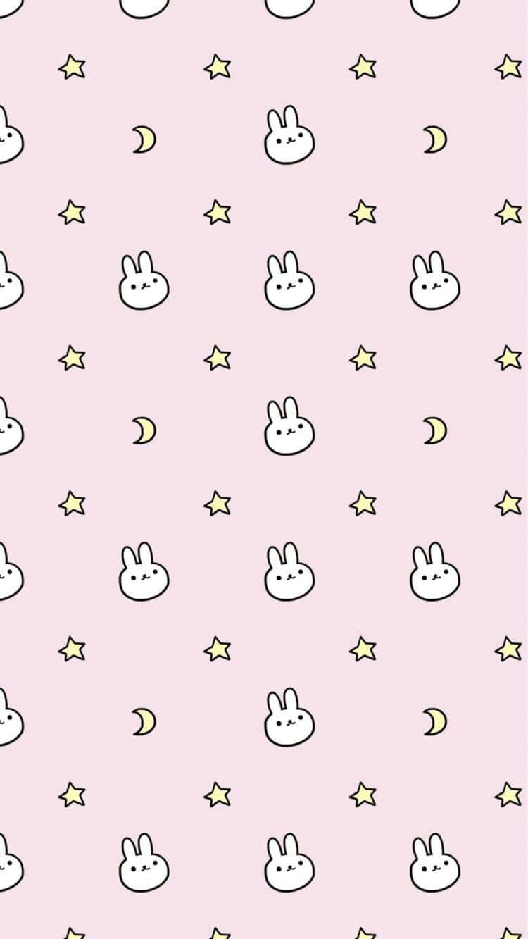 Bunnyand Stars Pattern Wallpaper Wallpaper