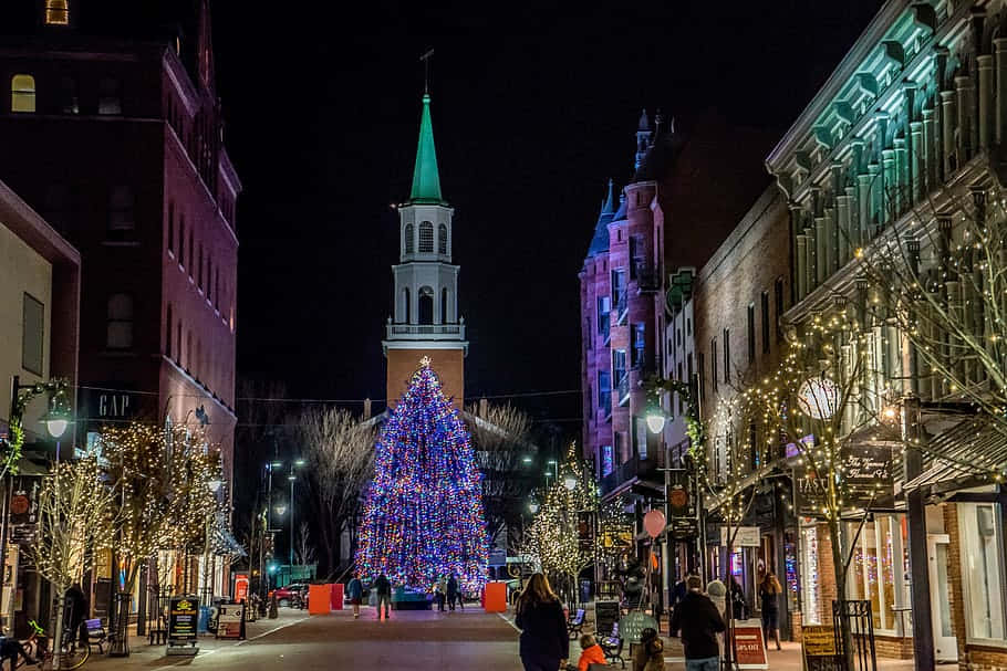 Burlington Holiday Lights Church Street Wallpaper