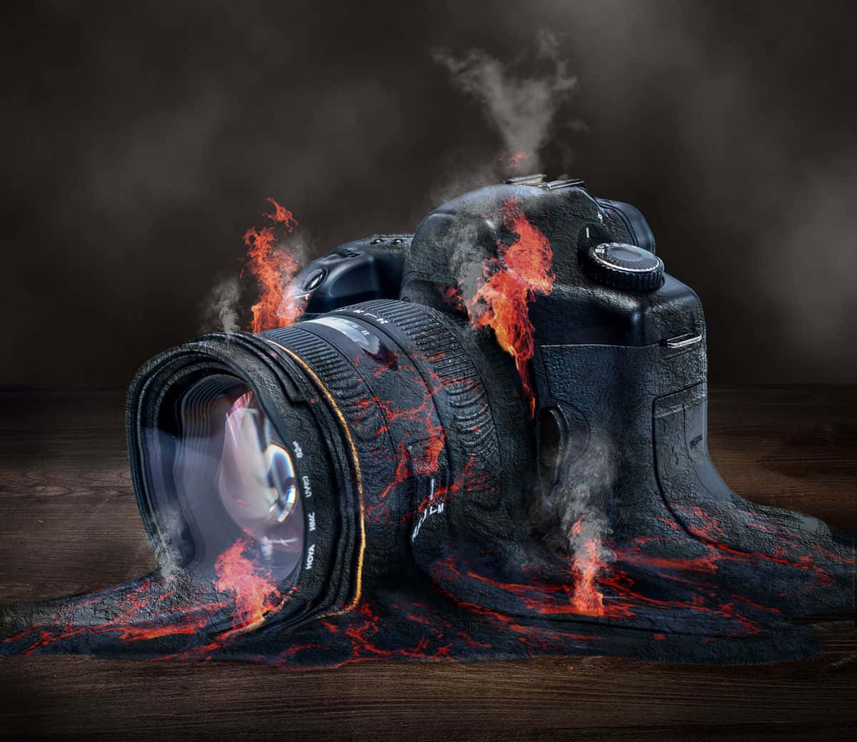 Burning Camera Illusion Wallpaper