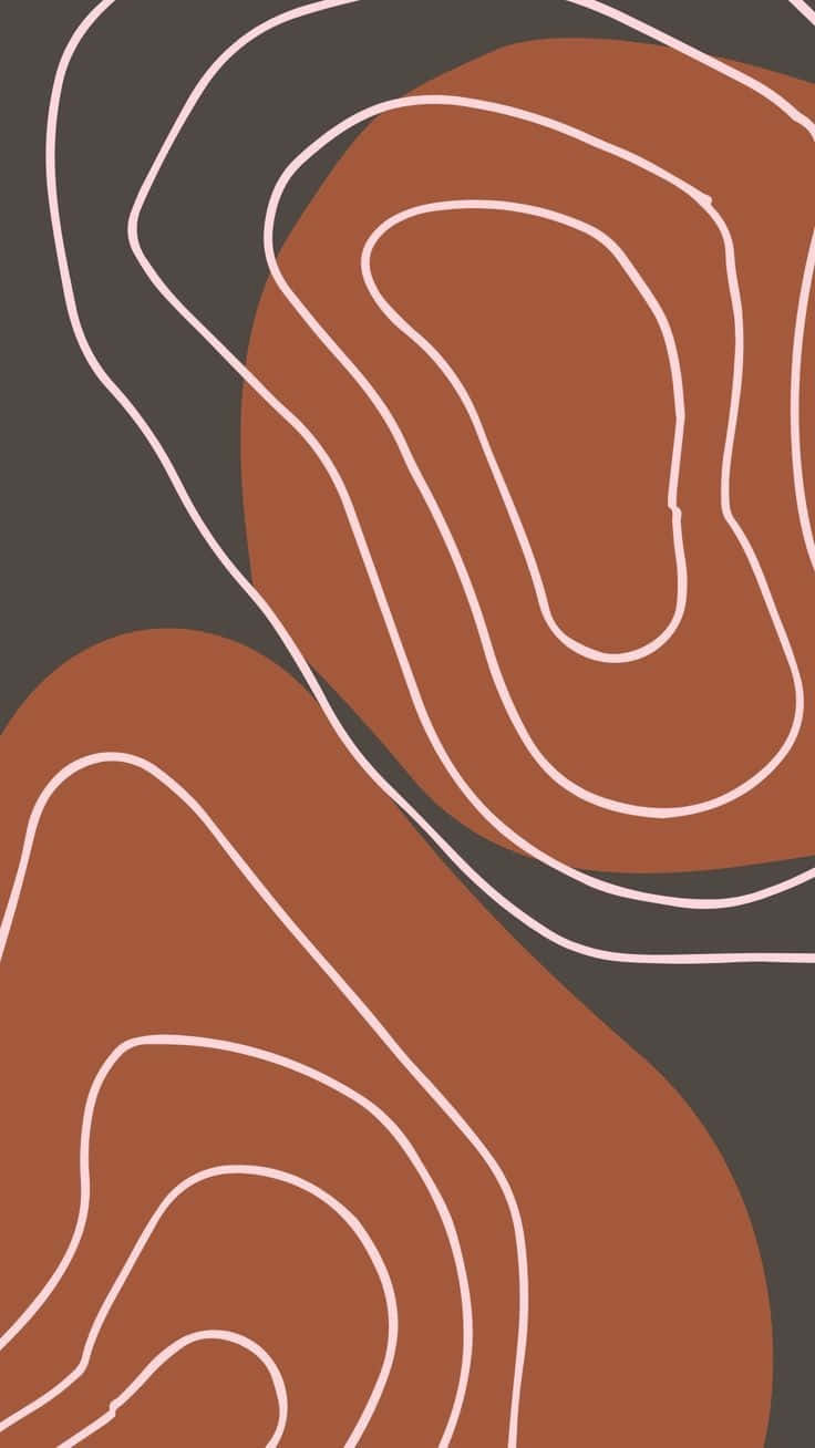 Burnt Orange Abstract Lines Wallpaper