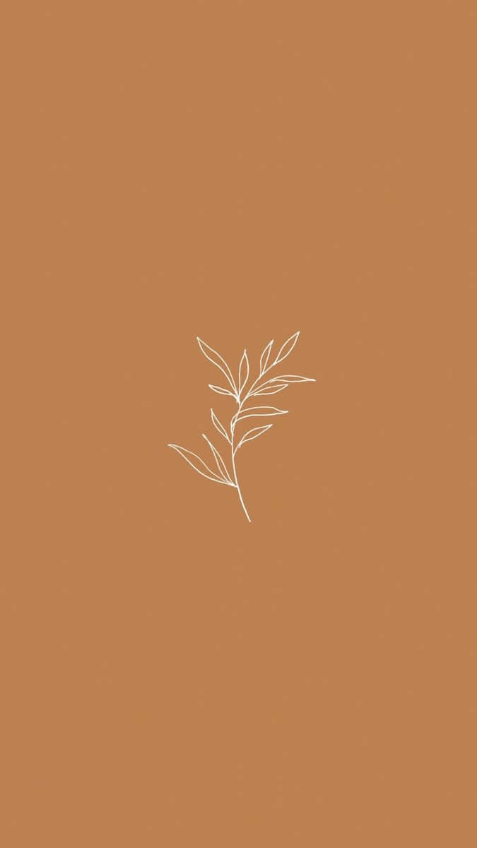 Burnt Orange Leaf Illustration Wallpaper