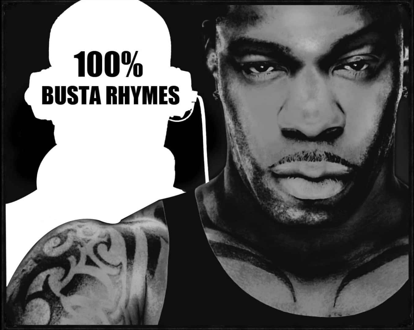 Busta Rhymes Blackand White Portrait Wallpaper