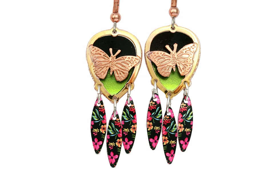 Butterfly Feather Dangle Earrings Wallpaper