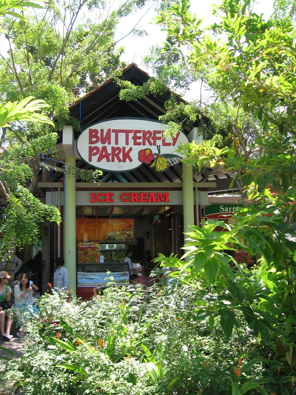 Butterfly Park Entrancewith Ice Cream Sign Wallpaper