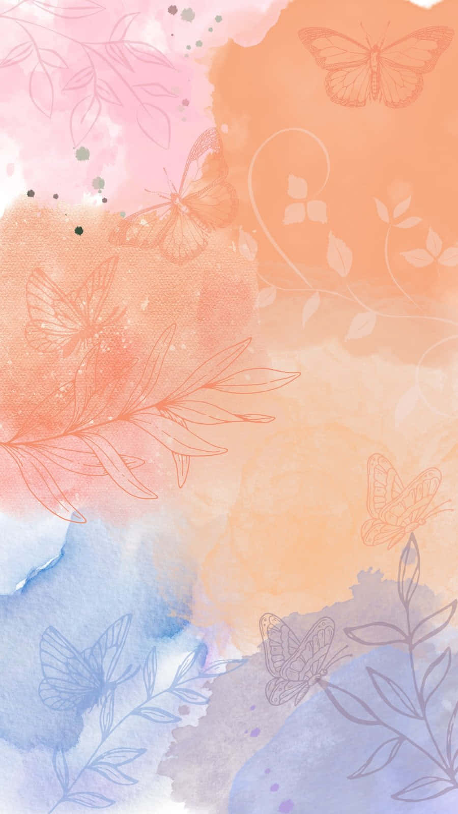 Butterfly Watercolor Background Wallpaper