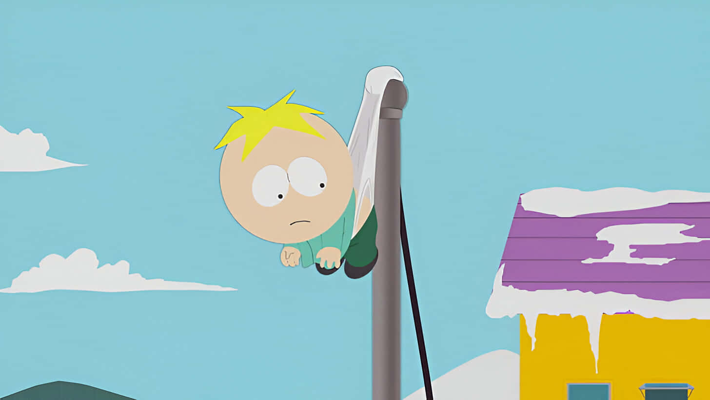 Butters Stuckon Flagpole Wallpaper