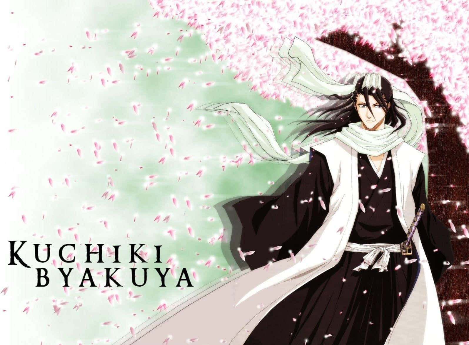 Byakuya Kuchiki In A Dynamic Pose Wallpaper