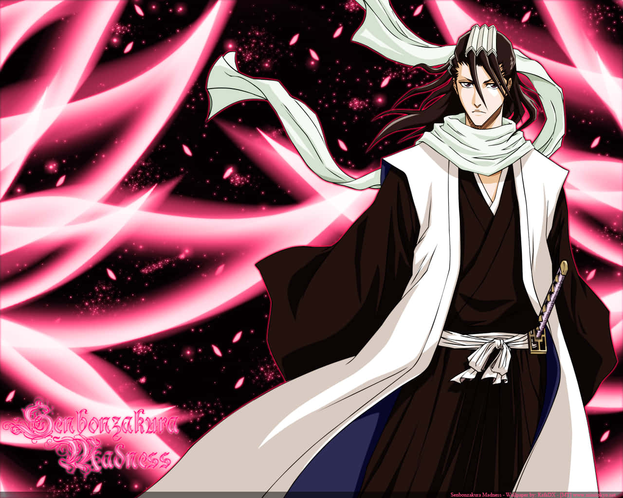 Byakuya Kuchiki Stands Proud In Full Captain Garb Wallpaper