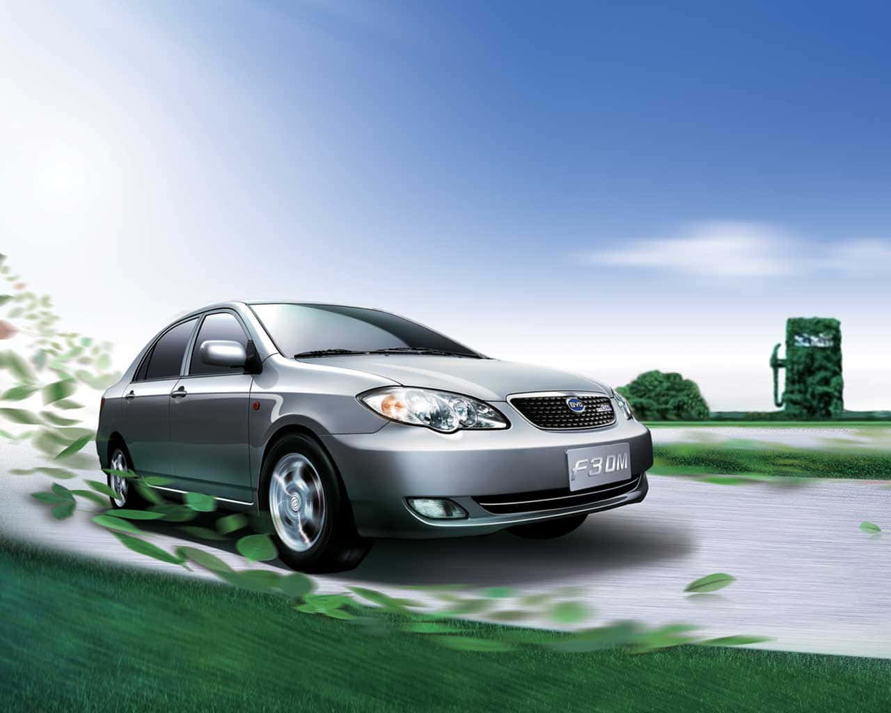 Byd Electric Car On Highway Wallpaper