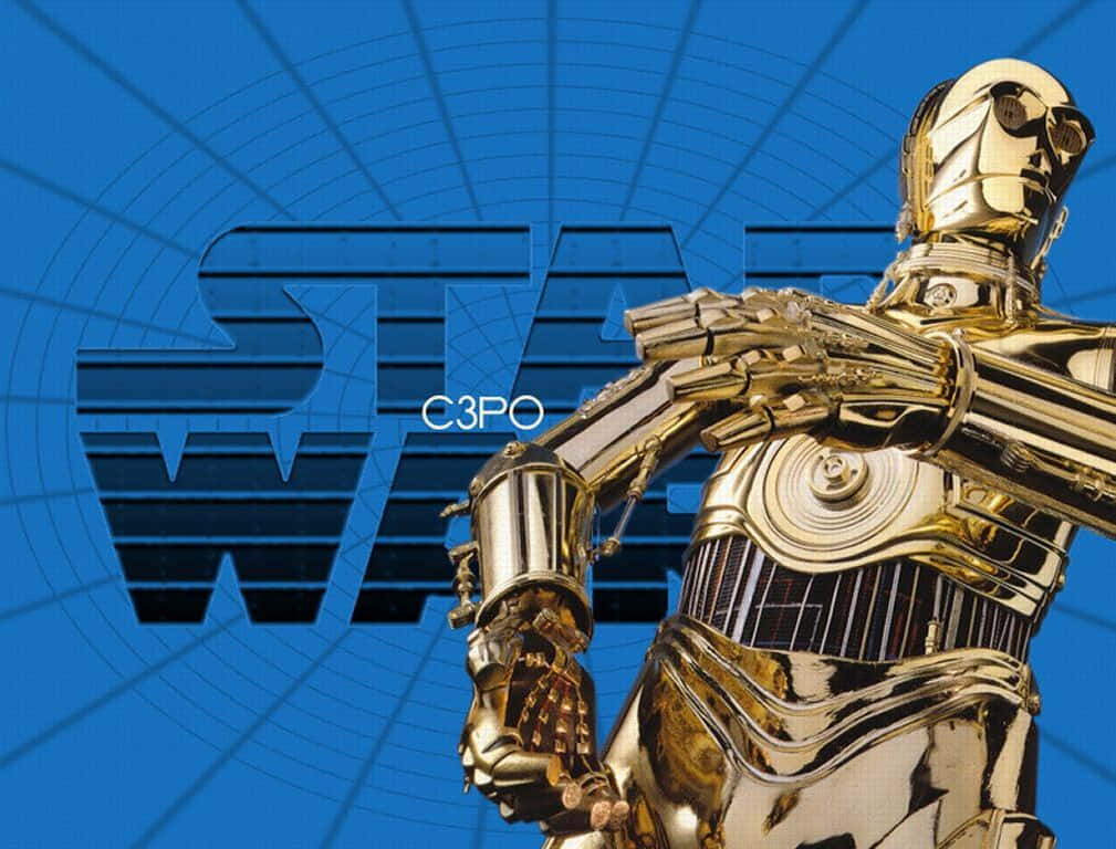 C-3po On A Futuristic Background Wallpaper