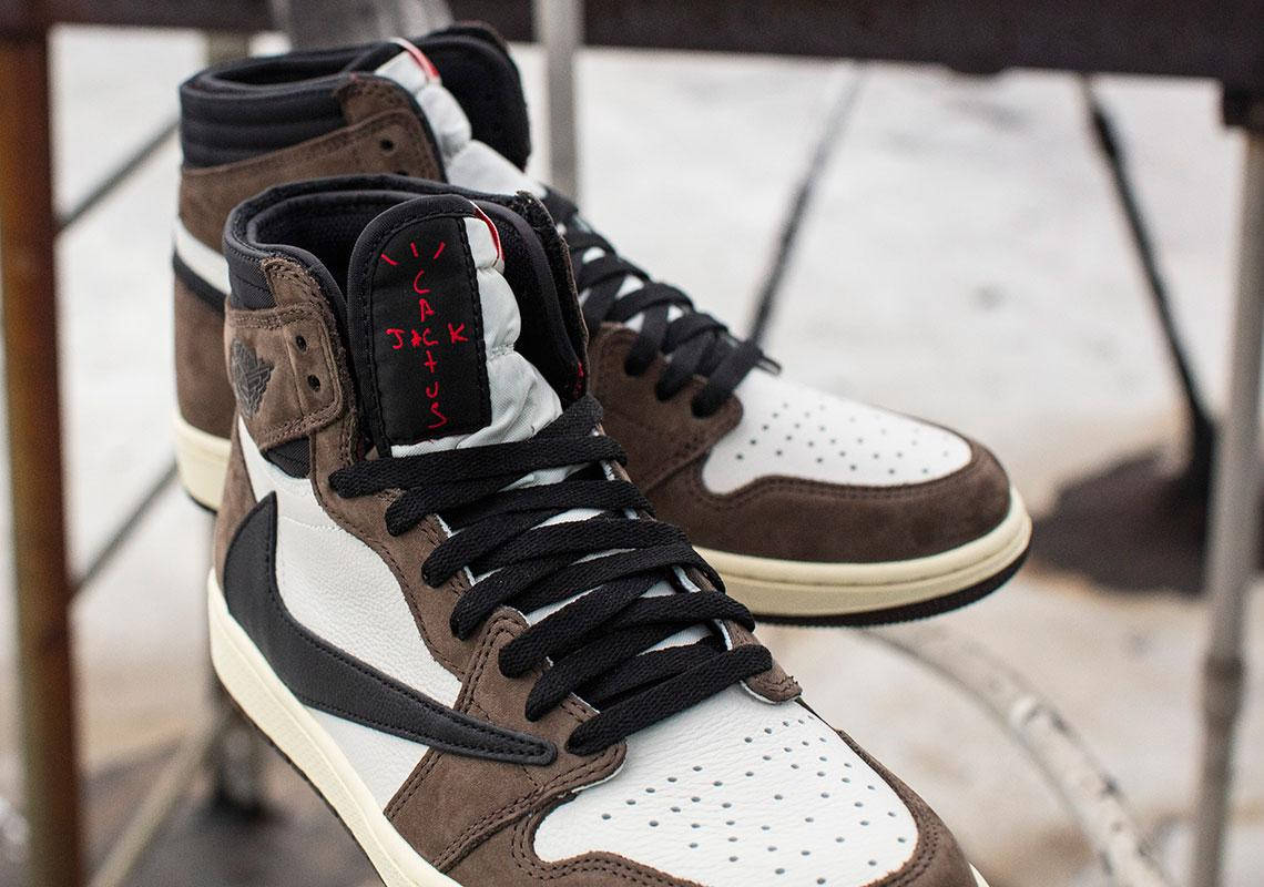 Cactus Jack Travis Scott Jordan 1 On Shoe Rack Wallpaper