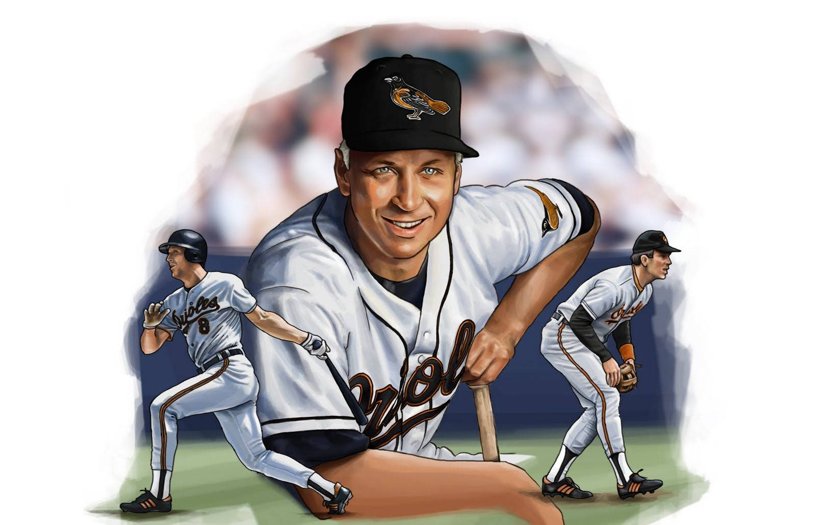 Cal Ripken Jr Realistic Portrait Painting Wallpaper