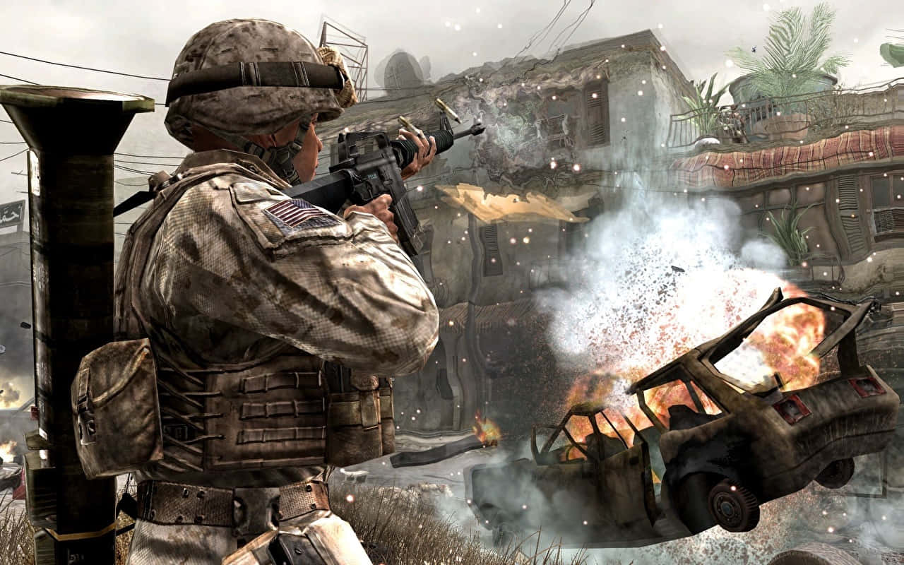 Callof Duty Modern Warfare Combat Scene Wallpaper