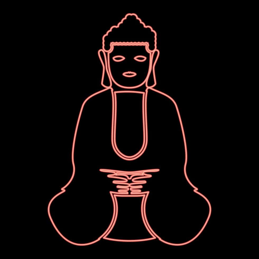 Calming Neon Buddha Entering Nirvana Wallpaper